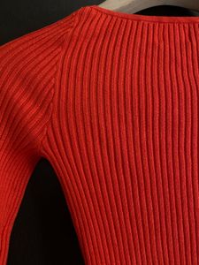 🍓H&amp;M Red Ribbed Knit Top🍓