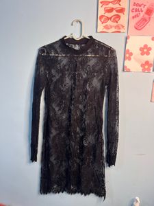 Sheer Floral Net Dress