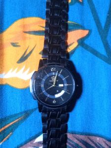 Elegant Black Watch For Men's Lime Stone