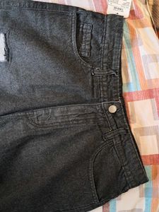 Distressed Denim Mini Skirt