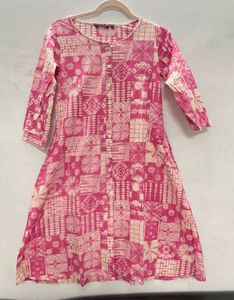 Geometric Print Front Slit Kurta