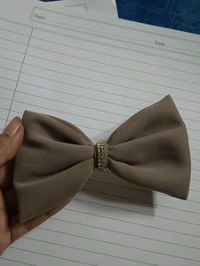 Tan Bow Hair Clip