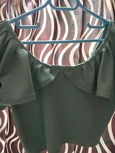 Green Flutter Sleeve Top