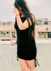 Little Black Bodycon drawstring Dress