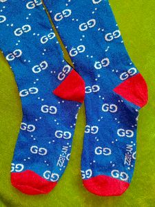 Blue Glitter GG Socks