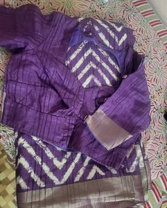 Purple Saree with Blouse