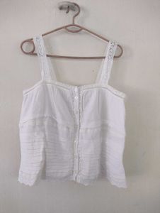 Lace Lined White Soft Fairycore Top