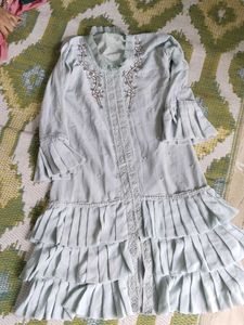 Light Blue Ruffled Dress
