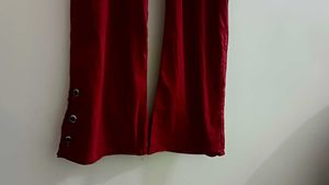 Red Ruffle One-Shoulder Top With Match Pants💞