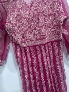 Lucknowi Chikankari Anarkali Gown