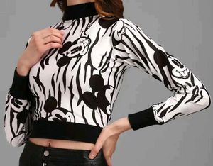 Mickey Mouse Print crop Top