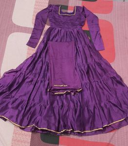 Elegant Purple Kurta Set self stitch