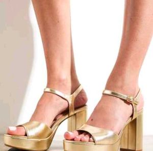 Zara Gold Platform Heels