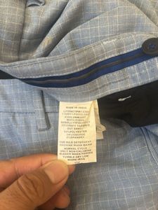 Blue Checked Dress Pants