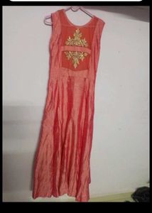 New Peach Party Wear Gown