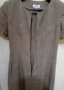 Casual Brown Shirt Dress