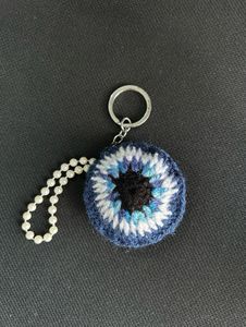 Handmade Crochet Evil Eye Keyring