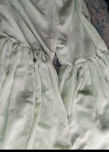 Pista Green Frock With Ghrara
