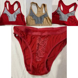 3 Bra & 1 panty set