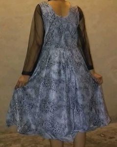 Elegant Grey A-Line Dress