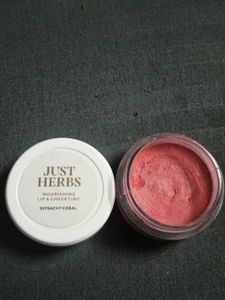 Just Herbs Moutushi Lip&amp;Cheek Tint In Peachy Coral