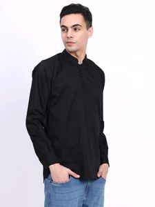 Trendy Black short kurta for boys