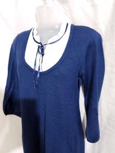 Navy Blue Woolen Dress