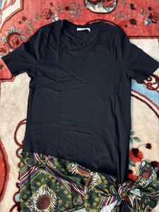 Chic Black Dress with Scarf Detail