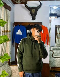 Adidas Hoodie - Olive Green