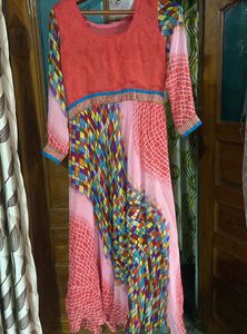 chiffon anarkali flowy gown