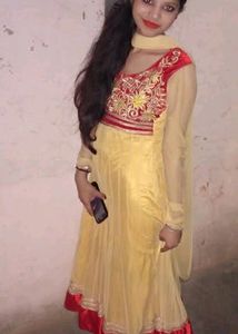 Red &amp;golden Frok Suit Gown