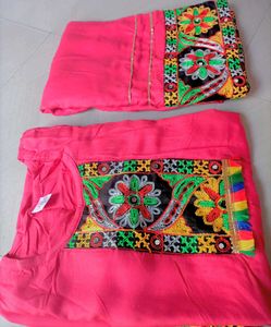 Pink Embroidered Kurta Set