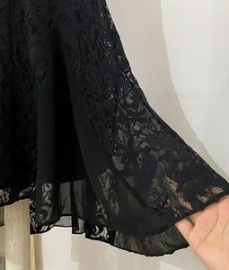 Black lace slip dress