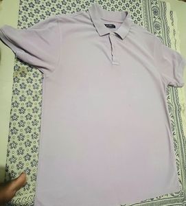🌸 Light Lavender Polo T-Shirt – Zudio | Size L 👔