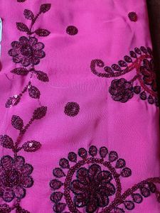 Combo Of 3 New Peach Embroidered Sarees