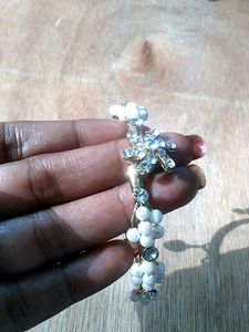 Pearl &amp; Rhinestone Floral Bracelet