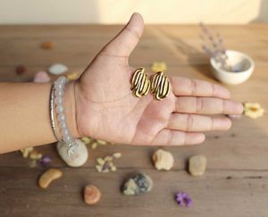 Vintage Gold Tone Clip Earrings