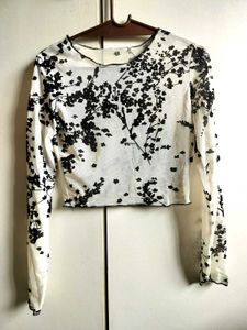 Floral Mesh Crop Top