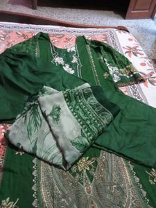 Patchwork Suit with Chiffon Dupatta