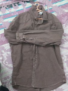 Vintage Brown Button-Down Shirt