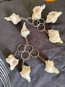set of 7 shell keyrings