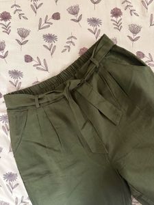 Olive Green Tie-Waist Pants