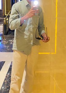 Korean Olive Denim Shirt