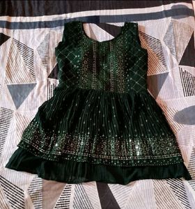 Green Embellished Peplum Top