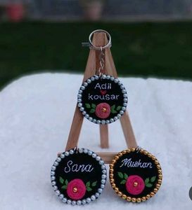 Hand Embroidered Name Keychain