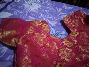 traditional Pink &amp; Gold Floral Skirt With Top