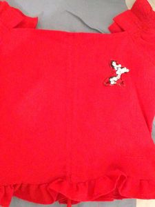 Red Long Sleeve Ruffle Top