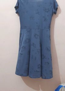 Vintage-Style Blue Floral Dress