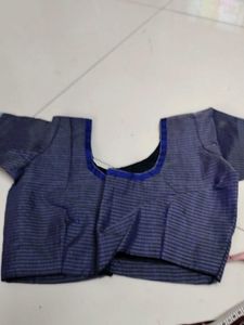 Light Blue Checked Cotton Saree ..