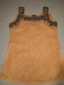 Peach Ethnic 3peice Set{Kids}